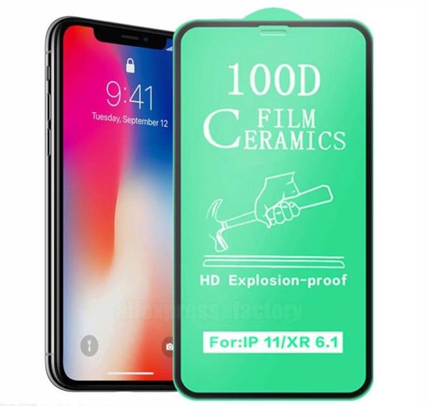 İPhone 14 Pro MAX 13 MINI 12 11 XS XR X 8 7 6 Plus SE 100D Ceramics HD Kanıtı Koruma Film Patlaması Kavisli Cove8541828