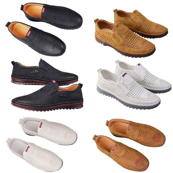 Freizeitschuhe für Herren, Frühling, neuer Trend, vielseitige Online-Schuhe für Herren, rutschfeste, weiche Sohle, atmungsaktive Lederschuhe, rutschfest, 39