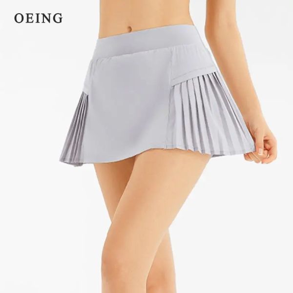 Skorts Gonne da tennis Badminton Golf Golf High Witness Shorts Women Athletic Running Gym Sport Skorts con tasca del telefono