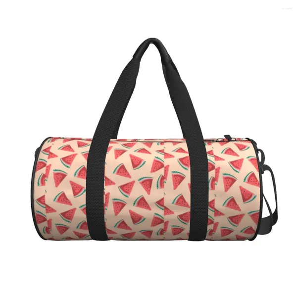 Duffel Bags Wattermelon Cartoon Saco de Viagem Fruta Bonito Yoga Esportes Grande Capacidade Novidade Ginásio Masculino Padrão Oxford Fitness