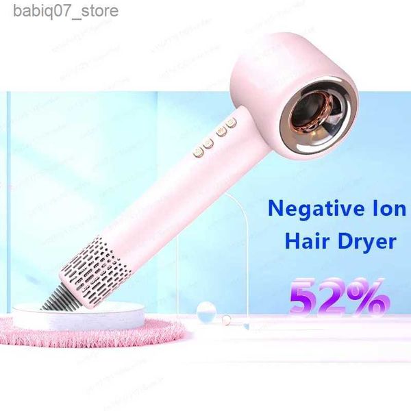 Saç kurutucular profesyonel saç kurutma makinesi negatif iyon yaprağı daha az anneler ve kız arkadaşlar için en iyi hediye q240306