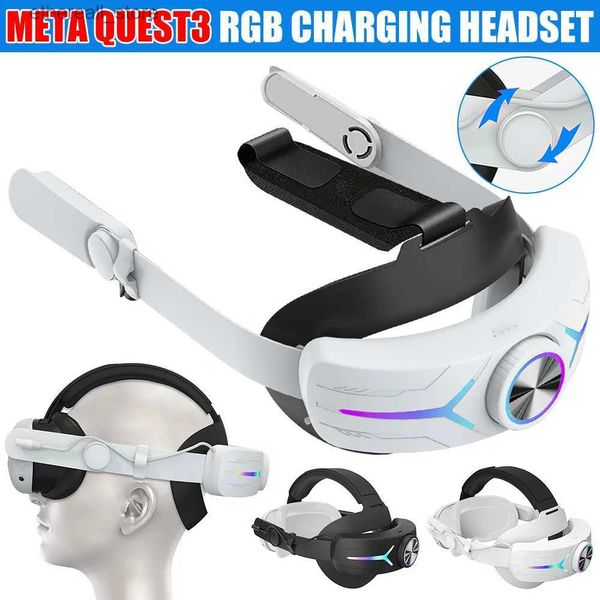 VR/AR Cihazları ESPORTS Meta Quest 3 VR aksesuarları için uygun rahat sünger giyen yerleşik 8000mAh şarj kafa bandı ile ayarlanabilir kafa bandı Q240306