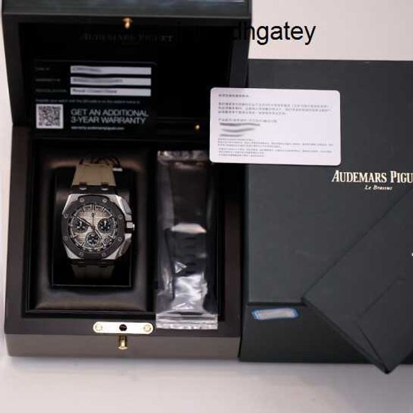 Часы с механизмом Montre AP Watch Royal Oak 26420SO Хронограф Слон Серый Мужские часы Стальное керамическое кольцо Автоматические механизмы Швейцарские роскошные часы Диаметр 43 мм