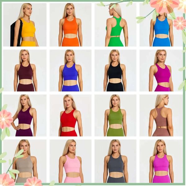 Lu Align Tanks Outfit Camisoles U-förmiger BH Fitness Laufen Sammeln Stoßfest Schöner Rücken Damen Sport Yoga Tank Top Jogger Gry Lu-08 2024