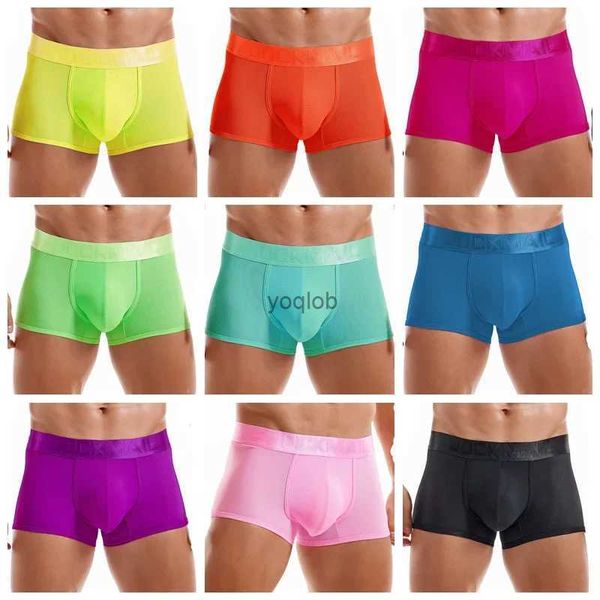 Cuecas JOCKMAIL Novo Estilo Boxer Briefs Malha Respirável Esportes Plus Mens Cuecas Cor Sólida Cintura Baixa Sexy Masculino Bikini Cuecas