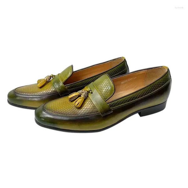 Sapatos de vestido Penny Mocassins de couro para homens ao ar livre confortável casual designer de moda deslizamento no calçado de negócios de escritório