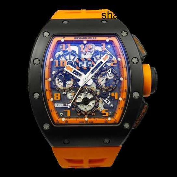 Athleisure Watch Designer-Armbanduhr RM Armbanduhr RM011-FM Herrenserie RM011 Orange Keramik Limited Edition Herrenmode Freizeit Sport Mechanisch