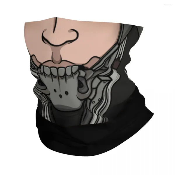 Bandanas raiden metal gear sólida bandana pescoço gaiter para esqui acampamento masculino feminino envoltório cachecol amante de videogame balaclava mais quente