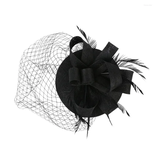 Bandanas malha véu fascinator bandana coquetel chapéu tiara fascinadores para chá feminino