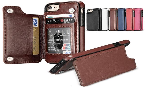 Capa de couro com slot para cartão de crédito para Samsung Note 20 S21 S22 PLUS PU Flip Capa carteira para iPhone 14 13 12 11 PRO MAX XS XR wit7412990