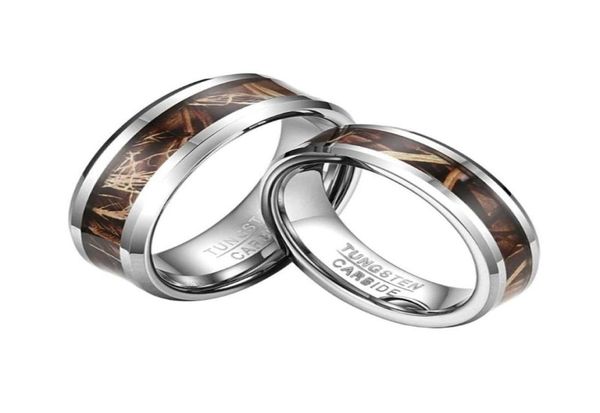 Anelli nuziali 8mm tungsteno per uomo donna coppia set di anelli corna di cervo caccia fidanzamento gioielli regali matrimonio9242862