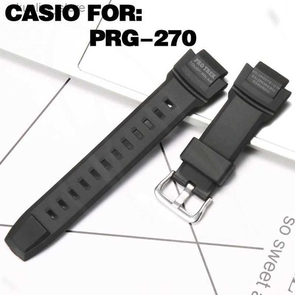 Bandas de relógio Acessórios para Casio Protrek PRG-270 PRG270 Mens Sports Waterproof Strap Resin Rubber Band L240307