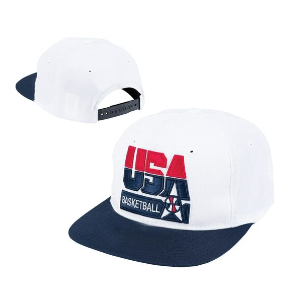 Moda Hip Hop Cap USA 1992 Dream Team Basketbol Şapkası Beyaz Ayarlanabilir İşlemeli Snapback Cap