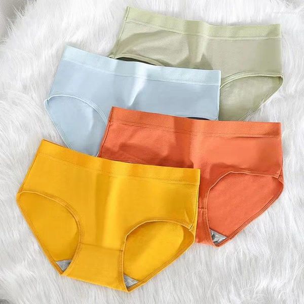 Kadın Panties 3pcs/Set Pamuklu Kadınlar Orta Belife Berife Nefes Alabilir Dikişsiz İç çamaşırı Büyük Boy XXL Kadın İç Çamaşırı Külotu