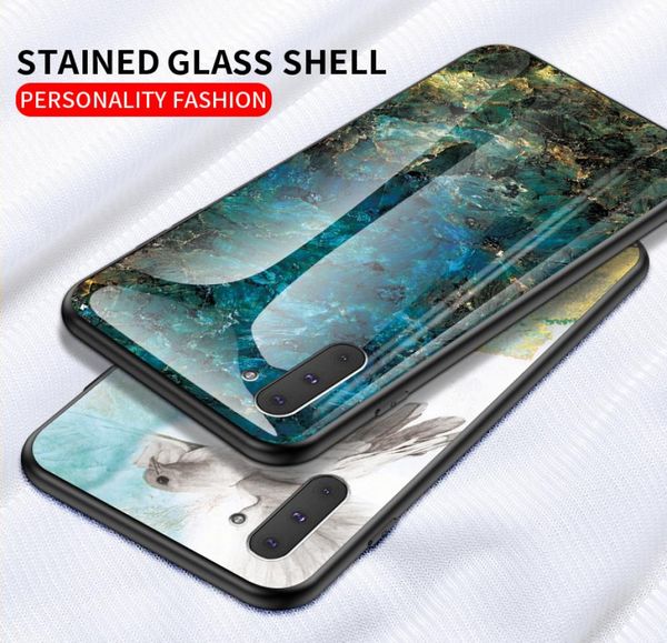 Marmor gehärtetes Glas Handyhüllen für Samsung Galaxy Note 10 S22 S23 S21 S20 Ultra Note20 A71 A70 A50 A30 A206210336