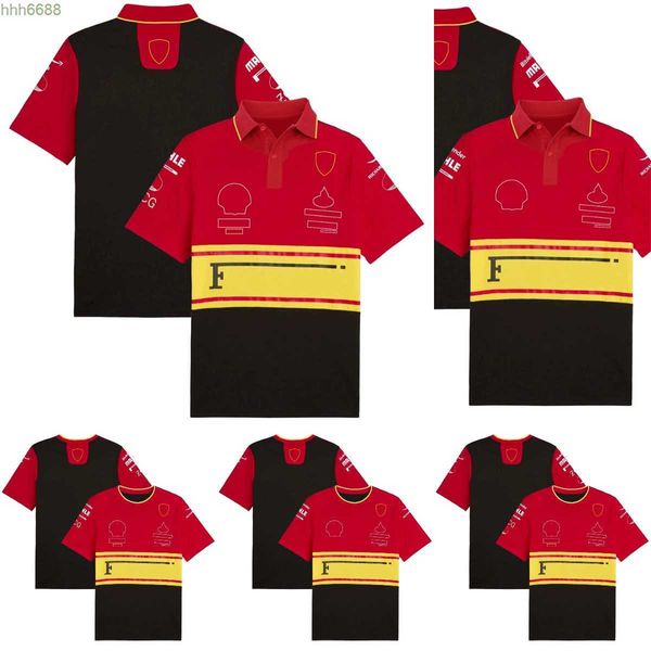 8jyk Herren Polos F1 Team Racing T-Shirt Formel 1 Fahrer Poloshirts T-Shirts Neue Saison Kleidung Rotes Renntrikot Fans Tops Herren T-Shirt Anpassbar