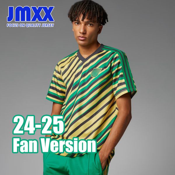 JMXX 24-25 Maglie di calcio Jamaica pre-match Trans Stripe Special Mens Uniforms Jersey Man Football Shirt 2024 2025 Versione Fan Version