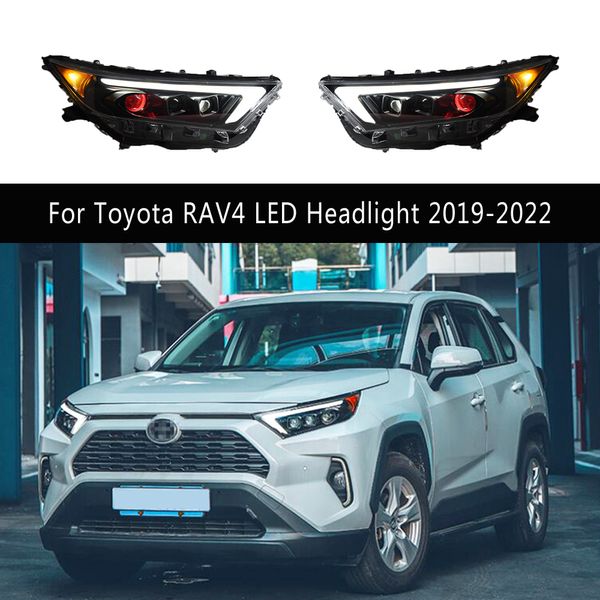 Lampada frontale per Toyota RAV4 Gruppo faro a LED 19-22 DRL Luce di marcia diurna Streamer Indicatore di direzione Accessori auto