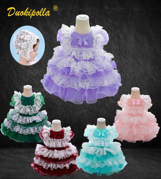 Girl039s Kleider Baby Taufe Prinzessin Spitze Tutu Kleid Sommer 1. Geburtstag für Mädchen Taufkleider Kleinkind Lolita Kostüm1375722