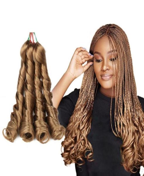 Französische Locken, synthetische Häkel-Flecht-Haarverlängerungen, Yaki-Pony-Stil, gewellt, Afro-loses natürliches Haar, lockiges Geflecht, Haarhaken-Zopf727885200