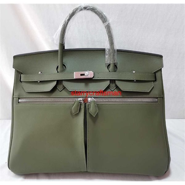 Handgefertigte Handtasche aus echtem Leder Bk40 Tragetaschen Neue 40-cm-Tasche Lakis Lederhandtasche Reisetasche Herrenhandtasche mit Logo HB14