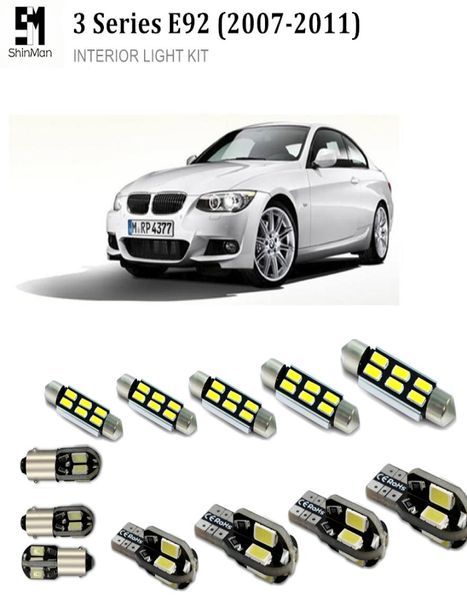 Shinman 18pcs Erro Car LED Interior Light Kit Auto Lâmpadas Led para BMW E92 20072011 led interior lighting6156290