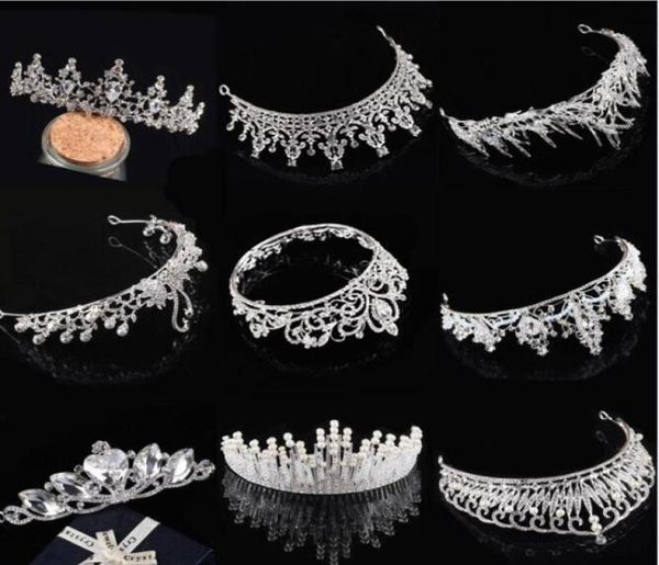 Brilhante strass cristal festa de casamento baile de formatura coroas banda princesa nupcial tiaras acessórios para o cabelo fashion4370341