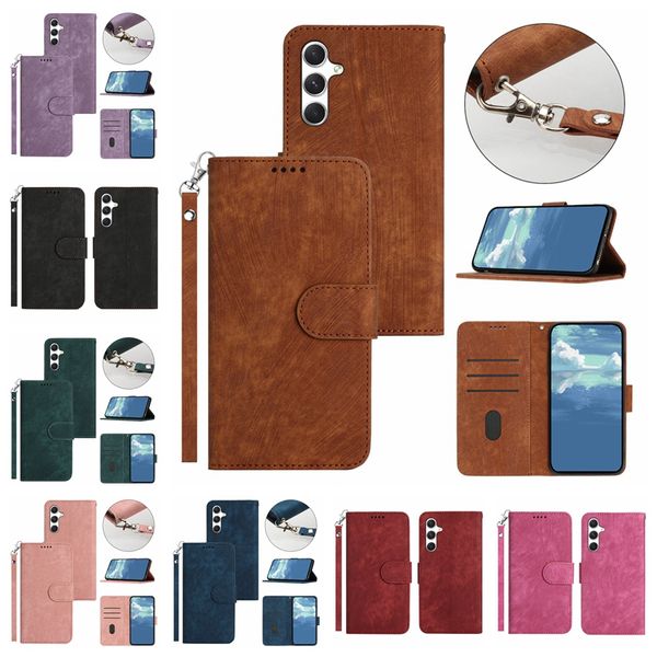 PU-Leder-Geldbörsenhüllen für Google Pixel 8 Pro 8A 7 7A Xiaomi Redmi 13C 12C Old Dirty Holder Flip Cover Credit ID Card Slot Retro Vintage Design Book Magnetic Pouch Strap