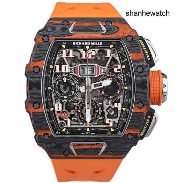 Timeless Watches Fancy Watch RM Watch RM11-03 Mclaren farbiges Carbon + seitliches Ntpt-Material, vollständig hohles Set