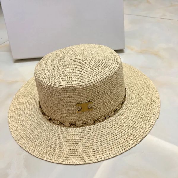 Verão balde chapéus chapéu de palha designer bonés casquette grama trança boné cabido baldes chapéu moda feminina praia sunhat 8 cores unisex triunfal bonnet