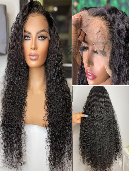 30 40 inç Gevşek Derin Dalga Frontal Peruk Kıvırcık İnsan Saç Perukları Siyah Kadınlar İçin HD Tam Uzun Islak ve Dalgalı Su Dalgası Dantel Ön WIG4097461