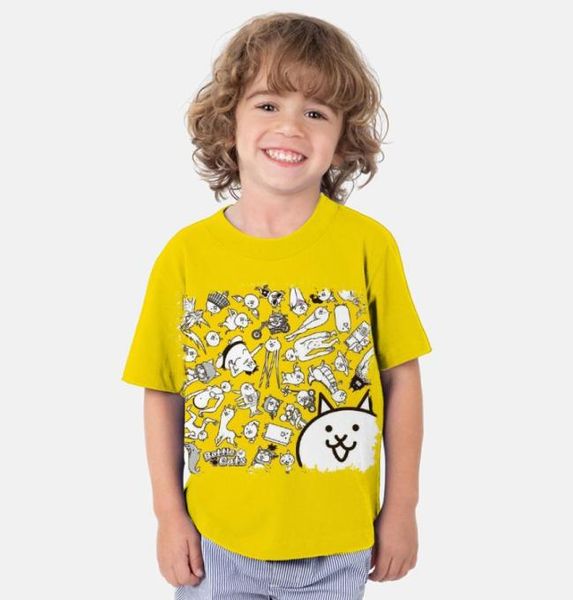 Bambini The Battle Cats Magliette Ragazzi Ragazze Cartoon Gioco Stampa 3D Magliette Estate Bambino Bambini Magliette a manica corta Camiseta1976312