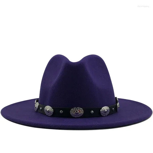 Berets Clássicos Britânico Cor Sólida Fedora Hat Lager Side Mulheres e Homens Outono Inverno Lã Feltro Casual Panamá Jazz Caps