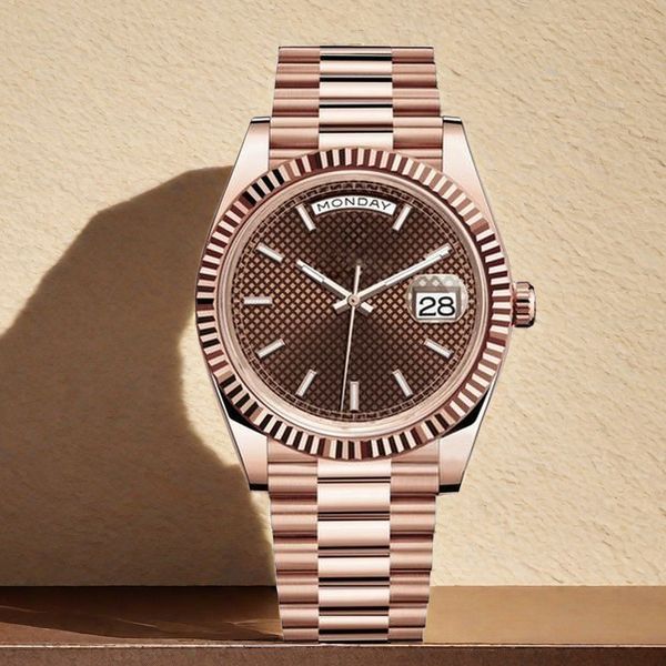 Relógio masculino mecânico de negócios cavalheiro pulseira de aço inoxidável mineral super espelho relógio de luxo relógio calendário 40mm com caixa 36mm relógio feminino data