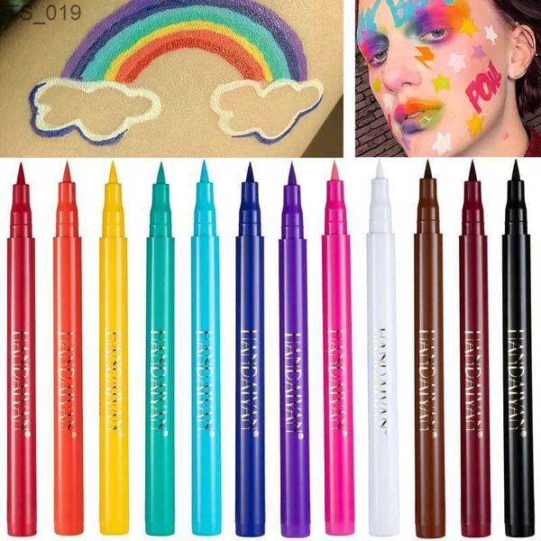 Ombretto/combinazione rivestimento impermeabile arcobaleno arcobaleno colorato liquido rivestimento per occhio per occhio matita bianco color rosa eyeliner a penna trucco cosmetici di lunga durata