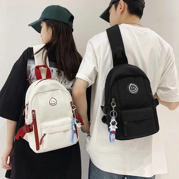 Marsupi donna uomo borsa a tracolla in nylon sul petto per adolescenti 2024 custodia per telefono sportiva coreana corpo per studenti di moda Harajuku