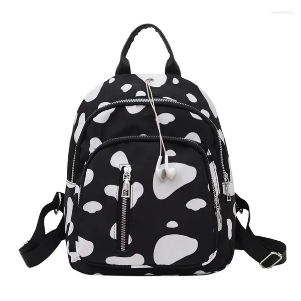 Школьные сумки Kawaii с коровьим принтом, небольшой рюкзак для женщин и девочек, мини-милый рюкзак для книг, женский нейлоновый повседневный рюкзак, рюкзак, дорожная сумка на плечо