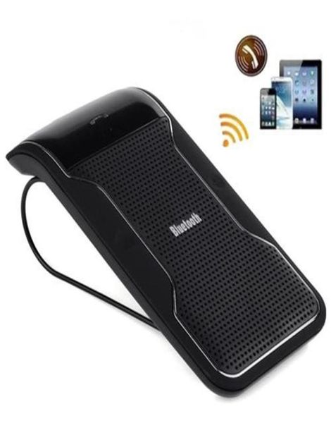 Novo sem fio preto bluetooth mãos kit carro viva-voz viseira de sol clipe 10m distância para smartphones telefone com ca9339071