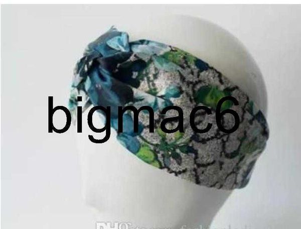 Kopfbedeckung Haarschmuck Designer 100 % Seide Kreuz Stirnband Frauen Mädchen elastische Haarbänder Retro Turban Headwraps Geschenke Blumen Kolibri Orchidee schön