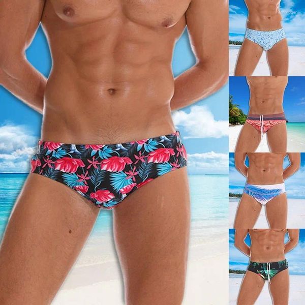 Unterhosen Sommer Männer Bikini Sexy Slip Mode Drucke Strand Board Shorts Schnell Trocknend Floral Männliche Badehose Wasserdichte Bademode