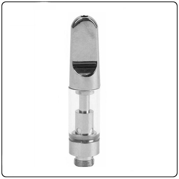 Chrom-Metall-Silber-TH205-Zerstäuber, Keramikglas-Vape-Kartuschen, 0,5 ml, 0,8 ml, 1,0 ml, 510 Gewinde, leere Vape-Karren, verpackt in Schaumstoff