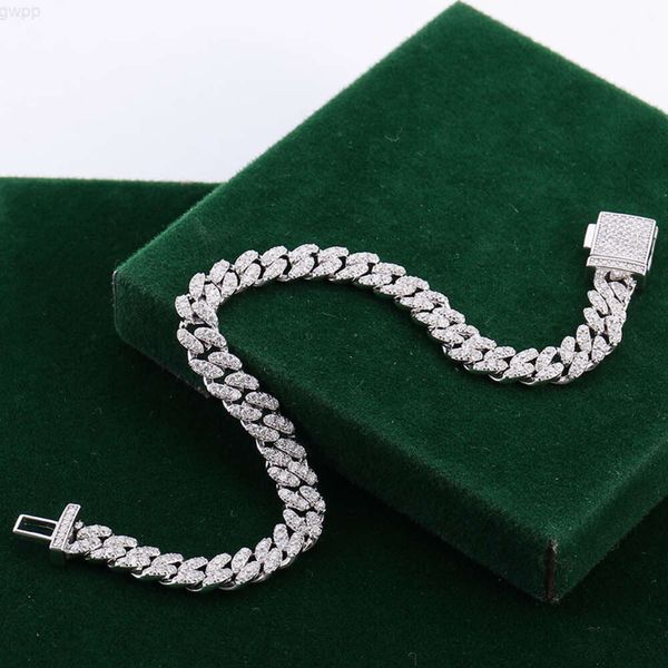 Fabrikpreis 8mm kubanische Gliederkette S925 Silber kubanische Kette Moissanit Luxusschmuck Halskette Armband auf Lager