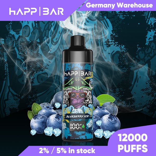 Originale HAPP BAR 12k puff vape vaper 12000 10000 Kit dispositivo sigaretta elettronica usa e getta 650mAh Batteria ricaricabile preriempita 20ml Vape Pen 10 gusti