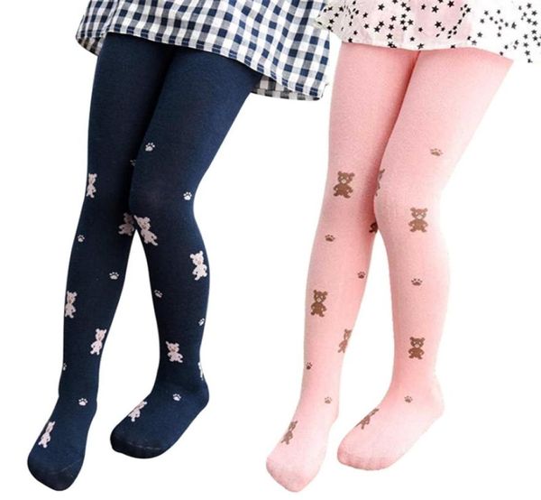 Meninas collants meias para bebê criança crianças malha urso menina meia-calça de algodão elástico criança dos desenhos animados moda 29 anos 27199256