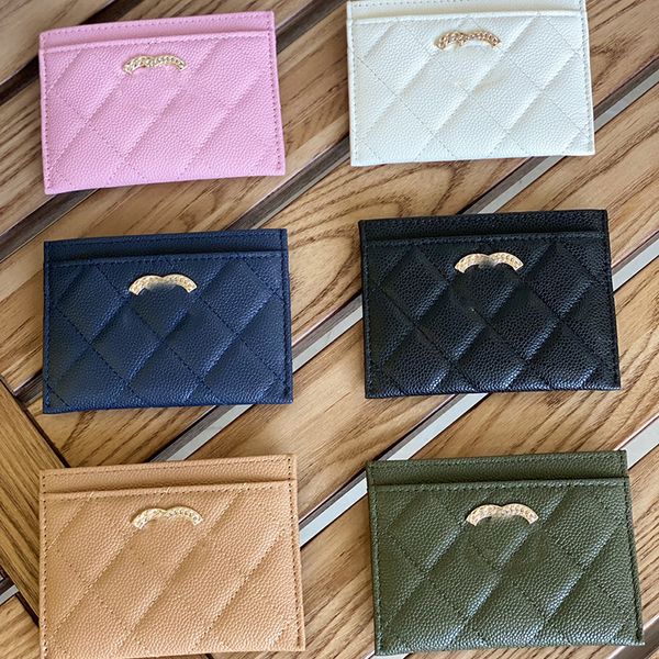 22k designer italiano das mulheres caviar couro mini emboss crachá titular do cartão de embreagem titular do cartão moeda bolsa ap3048 6 cores