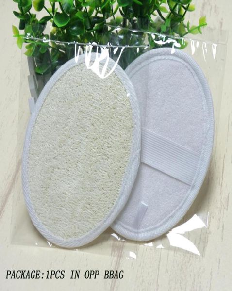 Almofadas esfoliantes de bucha, materiais orgânicos naturais de luffa e tecido felpudo, esponja de esponja, escova para pele próxima para homens e mulheres w2749520