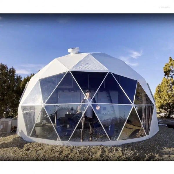 Tendas e abrigos Transparente Outdoor Camping Igloo Geodesic Dome 4m 5m 6m 7m 8m Glamping Geo House