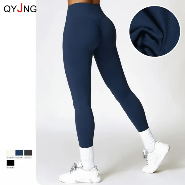 Leggings femininas outono inverno veludo desportivo scrunch para fitness mulheres esporte collants push up cintura alta ginásio yoga calças senhoras esportivas