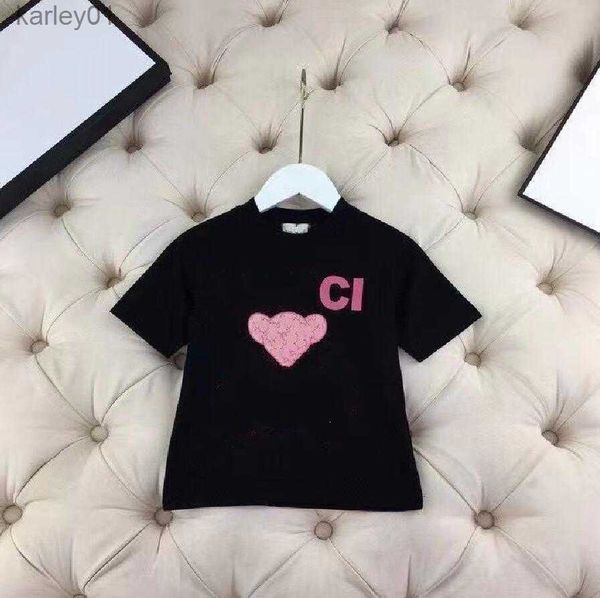 Camisetas Crianças Moda Camisetas Nova Chegada Manga Curta Tees Tops Meninos Meninas Crianças Letras Impressas com Padrão de Urso Camisetas Pulôver Plus Size 240306