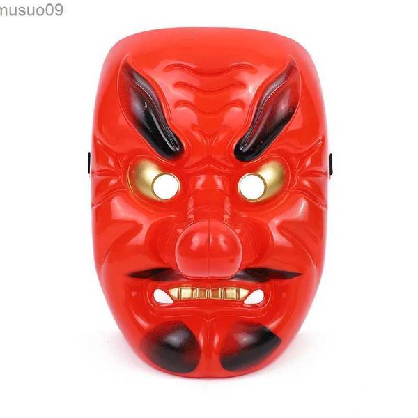 Designer-Masken Anime Demon Slayer Kimetsu No Yaiba Urokodaki Sakonji Kunststoff Cosplay Maske Kopfbedeckung Hannya Tengu Masken Halloween Party Maske Prop